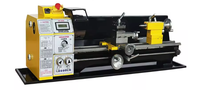 Tour à métaux industriel horizontal semi-automatique mini haute précision 500W, léger, avec précision de broche de 0,01-0,03 mm