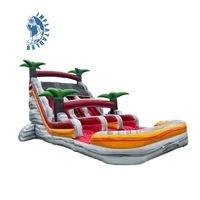 En gros Commercial Palmier Grand Double Voie Toboggans Gonflables Avec Piscine - Product Image 2