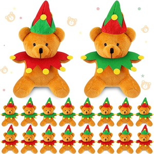 All'ingrosso Mini morbido orso peluche da indossare cappello grande premi in aula di natale elfo orso peluche per bambini adulti festa - Product Image 1