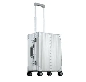 2024 silvery Aluminum alloy flight case hard belt custom liner case aluminum carrying case with wheels