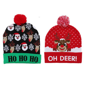 Promotion Electric Artware <strong>Holiday</strong> Decorative Winter Mix Designs Knitted Flashing LED Christmas <strong>Hat</strong> - Product Image 5