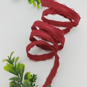 Cinta elástica de nailon personalizada con borde de picot de color rojo HH4K EKS3368-13.5 para cinturones de lencería sexy - Product Image 4