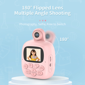 Appareil photo pour enfants, impression instantanée, objectif rabattable, selfie, écran IPS HD VGA de 2 pouces, 200 DPI, 1300 mAh, type <span class=keywords><strong>C</strong></span>, capture photo et <span class=keywords><strong>vidéo</strong></span>, rose, bleu - Product Image 2