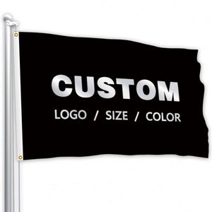 Factory Wholesale 100D Polyester Digital Printing Good Quality Black Custom Flags <b>Banners</b> - Product Image 5