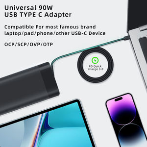 Universal Fast Charger USB C ประเภท C พอร์ตท่องเที่ยว <span class=keywords><strong>90W</strong></span> Charger ชาร์จอะแดปเตอร์ไฟ AC แล็ปท็อปสําหรับ <span class=keywords><strong>HP</strong></span> Spectre x360 - Product Image 2