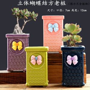 Ensemble de pots à succulentes créatifs peints à la main en forme de lapin, pot de fleurs en céramique émaillée Zakka, pot de fleurs mignon en forme d'animal de dessin animé pour la maison et le <span class=keywords><strong>jardin</strong></span> - Product Image 2
