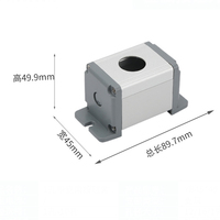 Boîtier étanche en aluminium pour bouton-poussoir 16mm 19mm 22mm, un trou pour boutons métalliques 45*45mm