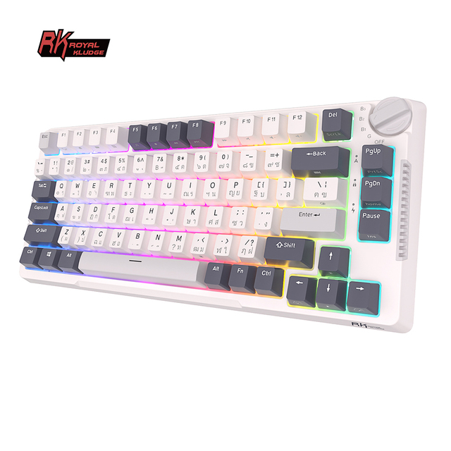 Royal Kludge RK H81 Usb Thai Language Tkl Keyboard 81 Keys Rgb Backlight Teclado Wireless Keyboard for Pc Gasket Mount Keyboard