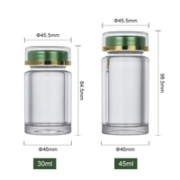 Vente en gros populaire Sortie d'usine 30ml 45ml Fabrication transparente Bouteille en plastique Bouteille de vitamine Bouteille de capsule avec double couvercle