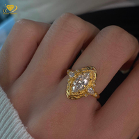 Bague de fiançailles vintage en or 10K 14K 18K avec diamant de laboratoire taille marquise certifié IGI 2 carats, style antique, filigrane, pour mariage