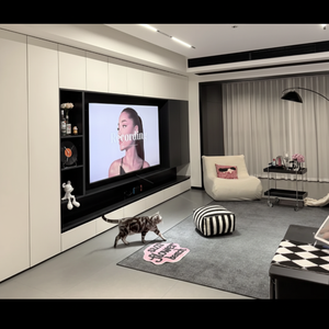 ตู้ทีวี LED แบบตั้งพื้นหลังทีวีตู้ทีวีลอยสำหรับเฟอร์นิเจอร์ห้องนั่งเล่น - Product Image 1