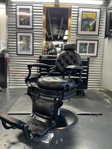 Muebles de salón antiguos Sillón de peluquería Sillón de peluquero vintage negro para hombre <span class=keywords><strong>precio</strong></span> al por mayor butaca de peluquero - Product Image 4