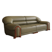Ensemble de canapés en cuir de luxe moderne, canapé droit de luxe pour bureau, villa, salon, chambre à coucher, hôtel, cadre en bois, canapé modulaire sectionnel