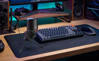 Microphone de jeu USB portable CMTECK XM551 avec suspension antichoc, microphone à condensateur USB pour jeux, micro USB pour jeux