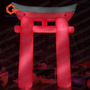 Arche gonflable lumineuse <span class=keywords><strong>LED</strong></span> en forme de bâtiment chinois, modèle personnalisé pour événements du Nouvel An chinois - Product Image 2