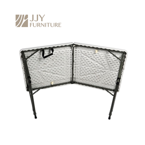 JJY-ZDZ-E003 Mesa dobrável profissional branca retangular de plástico HDPE de 6 pés portátil para eventos de jardim e acampamento com pernas de aço - Product Image 6