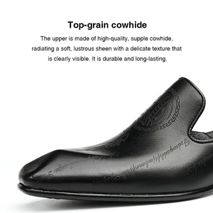 Chaussures d'affaires OEM personnalisées pour hommes, style britannique, tendance, à bout pointu, rehaussantes, en cuir véritable, confortables et respirantes, pour l'été et l'automne - Product Image 3