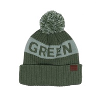Bonnet personnalisé 100 % coton chaud d'hiver avec pompon, doublure polaire, motif de personnage, patchs en cuir, logo, pour la plage