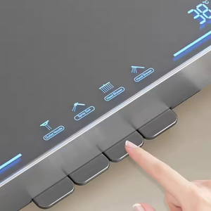 Système de <span class=keywords><strong>douche</strong></span> thermostatique YF gris bronze avec affichage numérique, lumière ambiante <span class=keywords><strong>LED</strong></span> et 4 fonctions, avec grande plateforme de rangement - Product Image 5