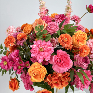 Fleurs et plantes décoratives OEM, centres de table pour événements de mariage, boule de fleurs artificielles en soie, décorations de mariage, fournitures - Product Image 3