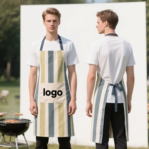 Vente en gros Tabliers de cuisine en coton imprimé personnalisés Serveur de restaurant Taille avec poches pour le nettoyage - Product Image 5