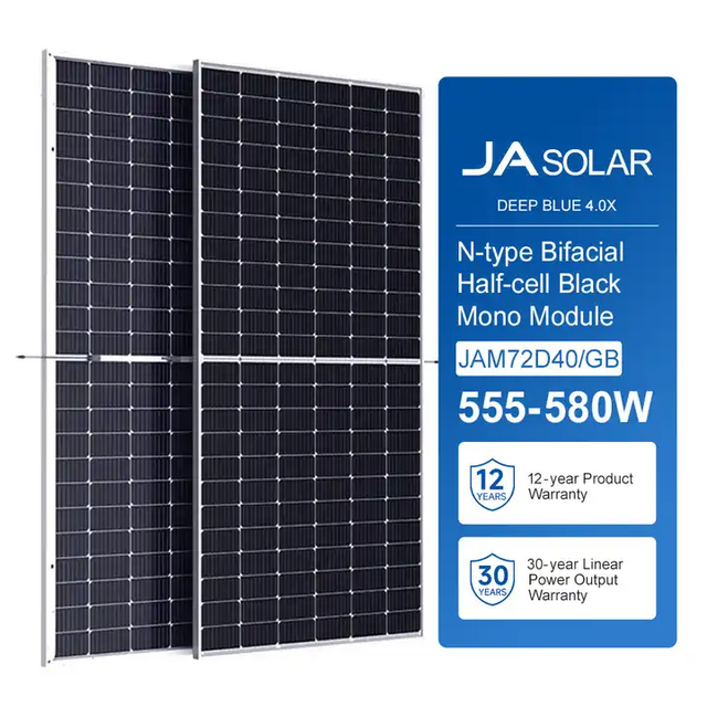 Factory Price Ja Solar Panels 600 Watt Jasolar N-type Bifacial Double Glass 570w 575w 580w Solar Panel