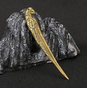 Artigianato Portatile in Ottone Anticato: Ago da Tè a Forma di Pappagallo, Tappo per Sigari - Product Image 4