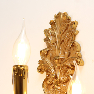 Lámparas de pared barrocas europeas, luz de pared interior para pasillo, Art Deco, sala de estar, apliques dorados de latón, luces de pared - Product Image 5