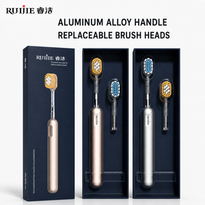 Customized Toothbrushes Adult Manual Best Aluminum Metal Soft Bristle Toothbrush with Replaceable Heads for Oral Care
