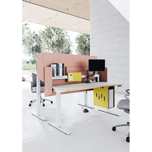 Bureau électrique moderne convertible modulaire à hauteur réglable avec deux moteurs, cadre en acier pour le travail assis-debout, usage domestique ou professionnel - Product Image 2