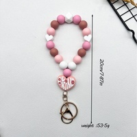 Nouveau Porte-clés Pendentif Dessin Animé en Silicone, Bracelet Perles, Accessoires Mignons pour Sac, Cadeaux Créatifs
