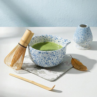 Ensemble de bols à matcha en céramique de style japonais et chinois Dehua, fouet en bambou Chasen, support pour fouet, 100 accessoires Chasen traditionnels