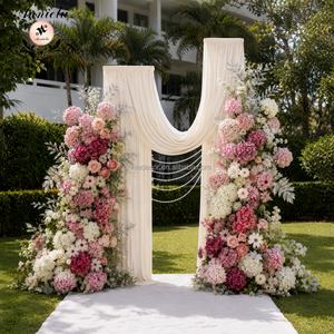 Support de toile de fond de mariage réglable ANNIELU, 2 pièces, cadre tubulaire en T haut pour cérémonie en extérieur, fête, arrière-plan de photomaton - Product Image 4