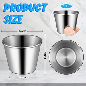 Vente en gros de gobelets à shot en acier inoxydable de 30 ml (1 oz) pour le camping en plein air, les voyages, le café, le thé - Product Image 2