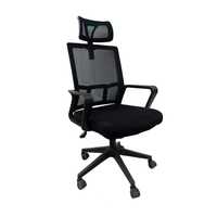Chaise de bureau ergonomique entièrement en maille, réglable en hauteur, pivotante, à dossier haut avec coussin en mousse