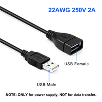 Cable USB con interruptor basculante en línea de encendido/apagado, revestimiento de PVC, conductor de cobre puro, cable de extensión para grabadora de conducción, ventilador, tira de LED