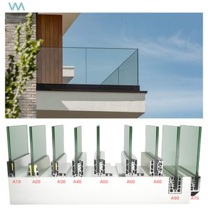 A10 để A90 không thể phá vỡ kính lan can nhôm U kênh ngoài trời kính lan can hệ thống sàn gắn kính lan can Kit - Product Image 2