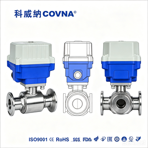 Vente de liquidation B2B COVNA : Vanne d'arrêt électrique motorisée miniature en laiton à double port de qualité sanitaire supérieure - Product Image 5