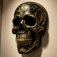 Nouvelle figurine squelette de pirate en résine peinte à la main, réaliste, pour Halloween, sculpture d'os de pirate pour maison hantée, artisanat pour une ambiance festive