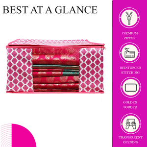 Pan Pink Top Selling Transparent Saree <b>Storage</b> <b>Bag</b> Saree Pouch Work Saree Cover For Womens In Wholesale Price - Product Image 4