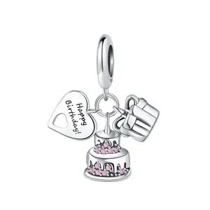 Colgantes de letras de alta calidad para niños con diseño de árbol tecnológico, de circonita, chapados en plata y oro rosa, bonitos, para joyería DIY, de lujo ligero certificado - Product Image 1