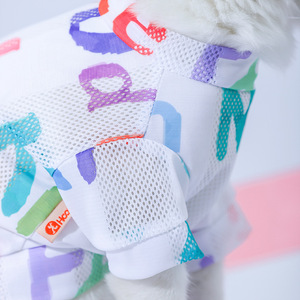 Hoopet-Chaleco de malla transpirable para gatos, diseño colorido de dibujos animados para gatos pequeños, estilo primavera-verano, ropa fina para mascotas - Product Image 4