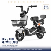 Scooter électrique blanc de 14 pouces, batterie au plomb-acide 48V 400W, cyclomoteur électrique pour trajets urbains avec panier avant, siège arrière