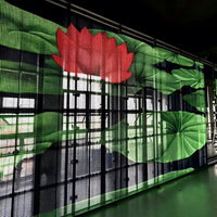 Mur vidéo LED transparent de qualité architecturale, visible en plein jour, pour façade de bâtiment en verre extérieur