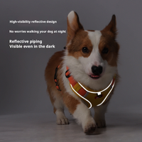 Neues Langlebiges Verstellbares Klassisches Schönes Einfaches Polyester Hundegeschirr-Set mit Leine Stoßfest mit Ortungsgerät Reflektierender Brustgurt