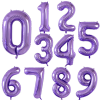 Ballons Chiffres Numériques Couleurs Vives Prix de Gros Décoration Fête Anniversaire Enfants Ballons Noirs en Aluminium 40 Pouces