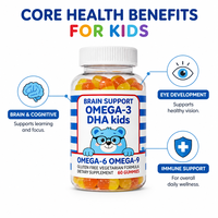 Gummies Omega-3 DHA pour le soutien cérébral des enfants avec Omega 6 & 9 - Mémoire et développement cognitif
