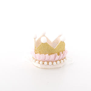 Cães Aniversário Chapéus Bandana Set Atacado Pet Party <span class=keywords><strong>Hat</strong></span> Chapéu Bonito Rainha Ouro Chapéus com Bandanas Rosa para Pequenos Animais de Estimação - Product Image 4