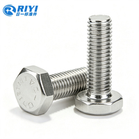 Baut Heksagonal Baja Tahan Karat DIN933 M5 M6 M8 M10 M12 M16 Pasokan Produsen Mur Baut Standar Baut Heksagonal OEM Kustom