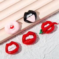 50pcs Flamme Rouge Lèvres Saint Valentin Rose Rouge À Lèvres Brillant Vampire Junk Téléphone Cas Ipadcase Décoration Charmes Bricolage Artisanat